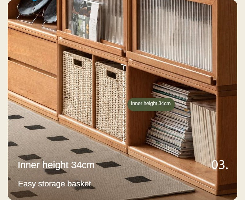Cherry Solid Wood Free Combination Bookcase.