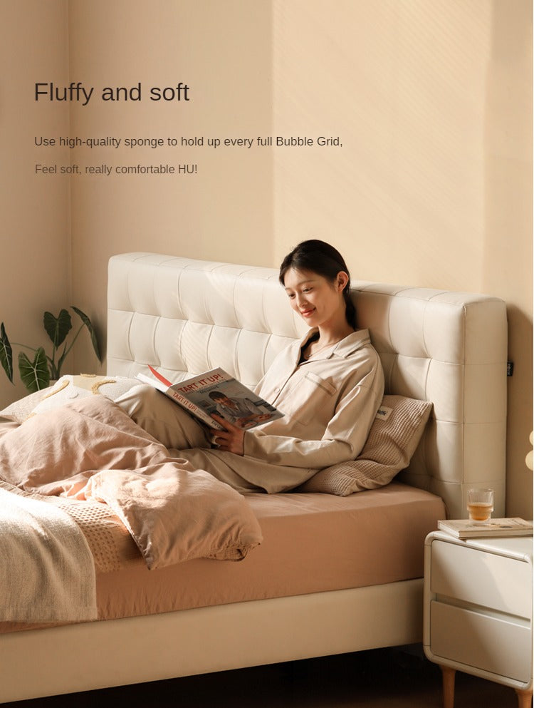 Suspended Organic Leather Bed, Genuine Leather Bed
