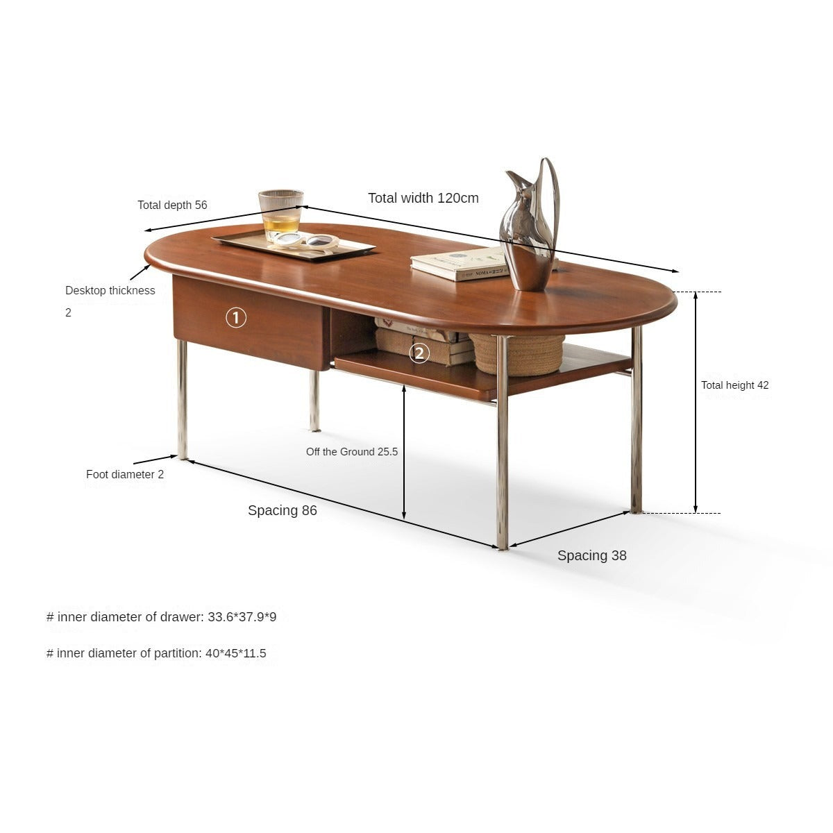 Poplar Solid Wood French Retro Small Storage Coffee Table