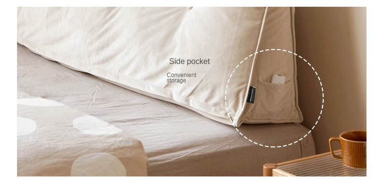 Oak Solid Wood platform bed, headboard-free bed Night Light Suspended Bed