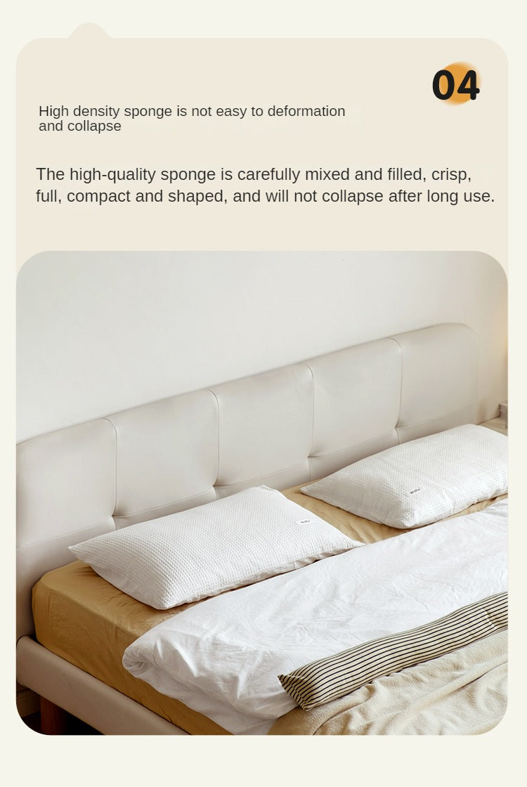 Fabric Nordic simple soft bed cream style