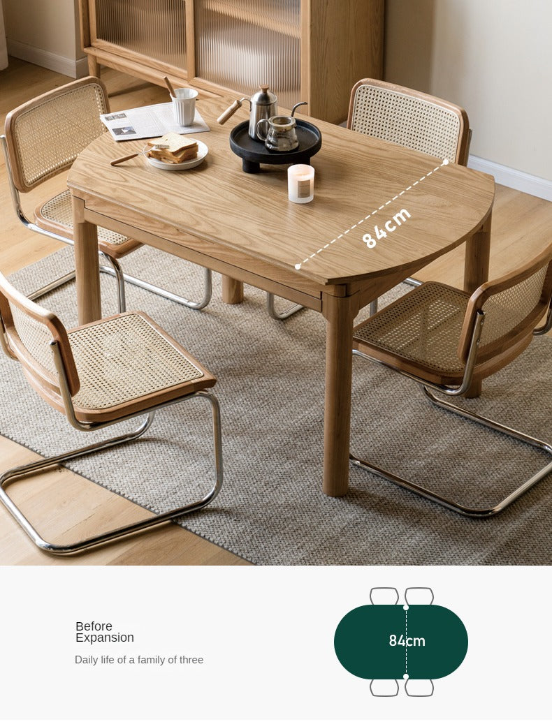 Ash, Cherry, Oak Solid Wood Folding Dining Table