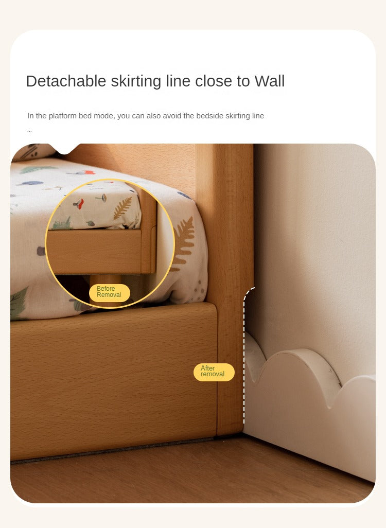 Beech Solid Wood Children's, Montessori Floor Bed<