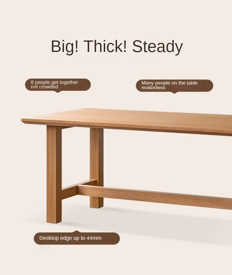 Poplar Solid Wood Modern Large Board Rectangular Dining Table