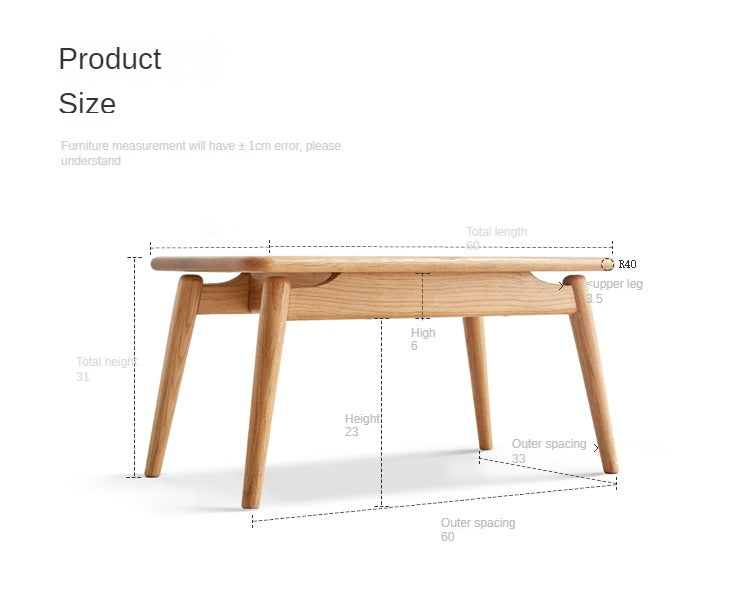 Oak Solid Wood Bay Window Table, Small Table on Bed