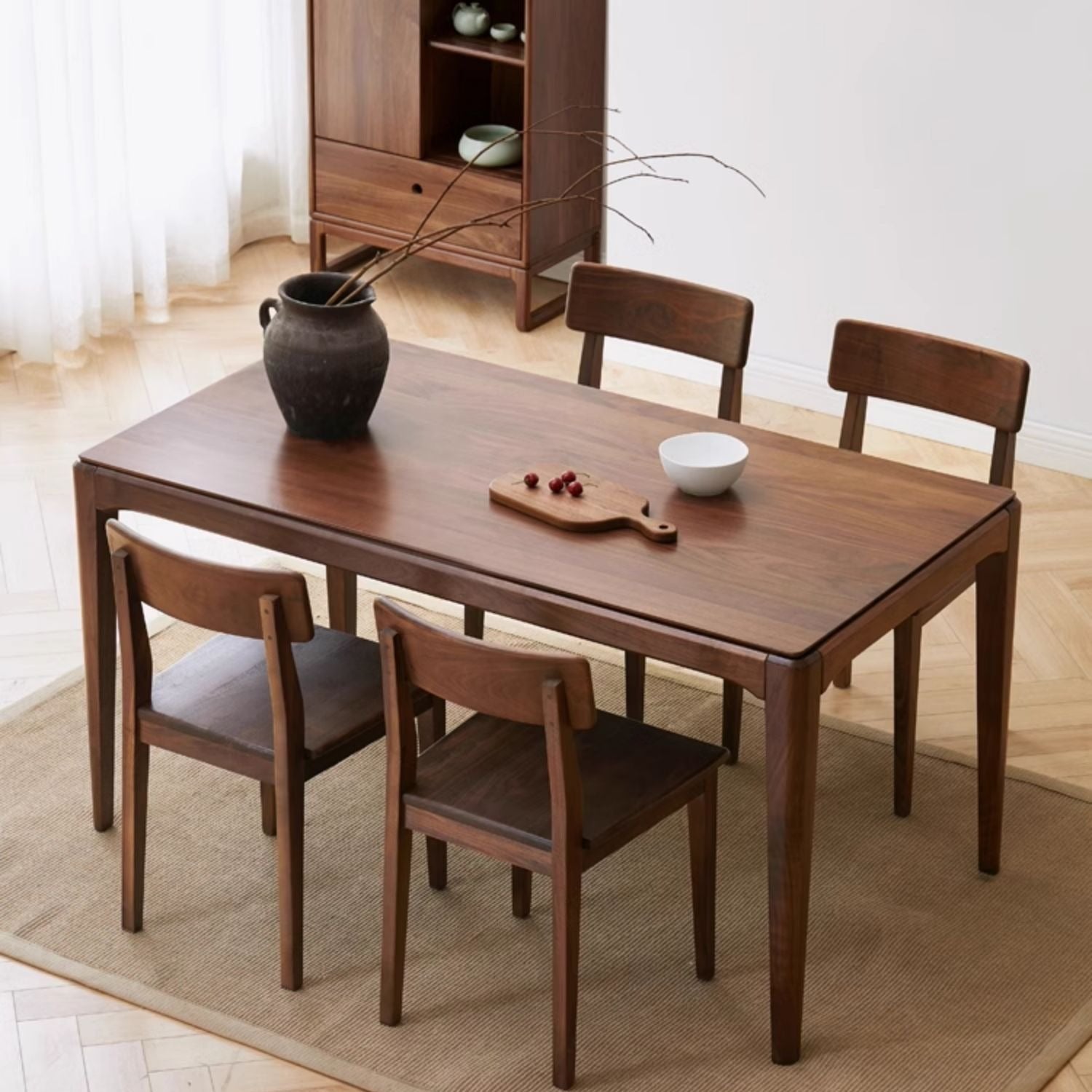 Black Walnut, Ash Solid Wood Modern Light Luxury Nordic Dining Table