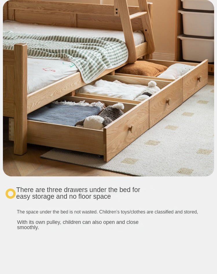 Oak solid wood Multi-functional Bunk Bed.