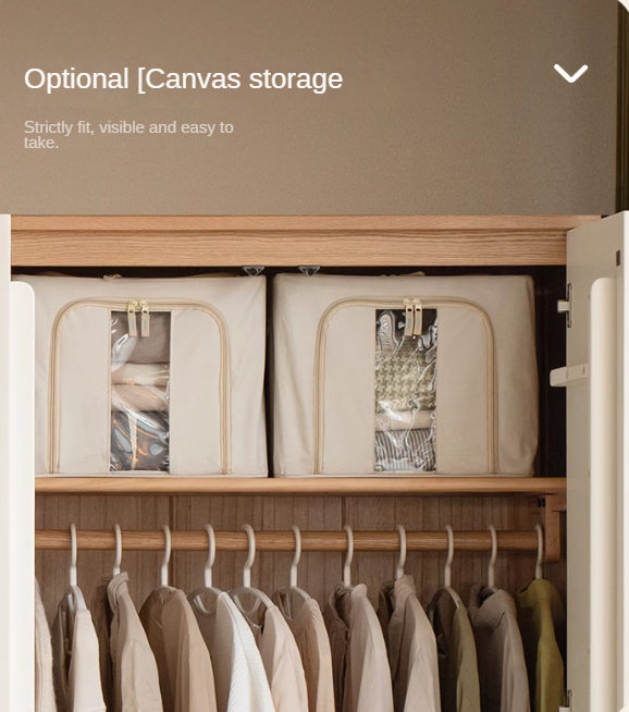Oak Solid Wood Wardrobe Floor Combination Cabinet.