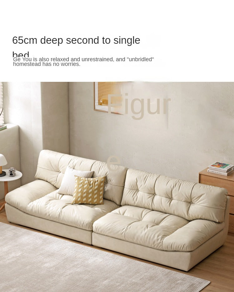 First Layer Cowhide Italian Style Sofa.