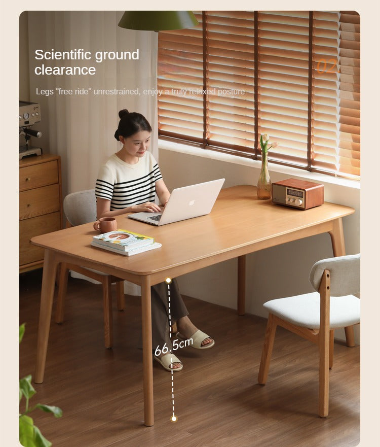 Poplar Solid Wood Modern Reliable Rock Dining Table.