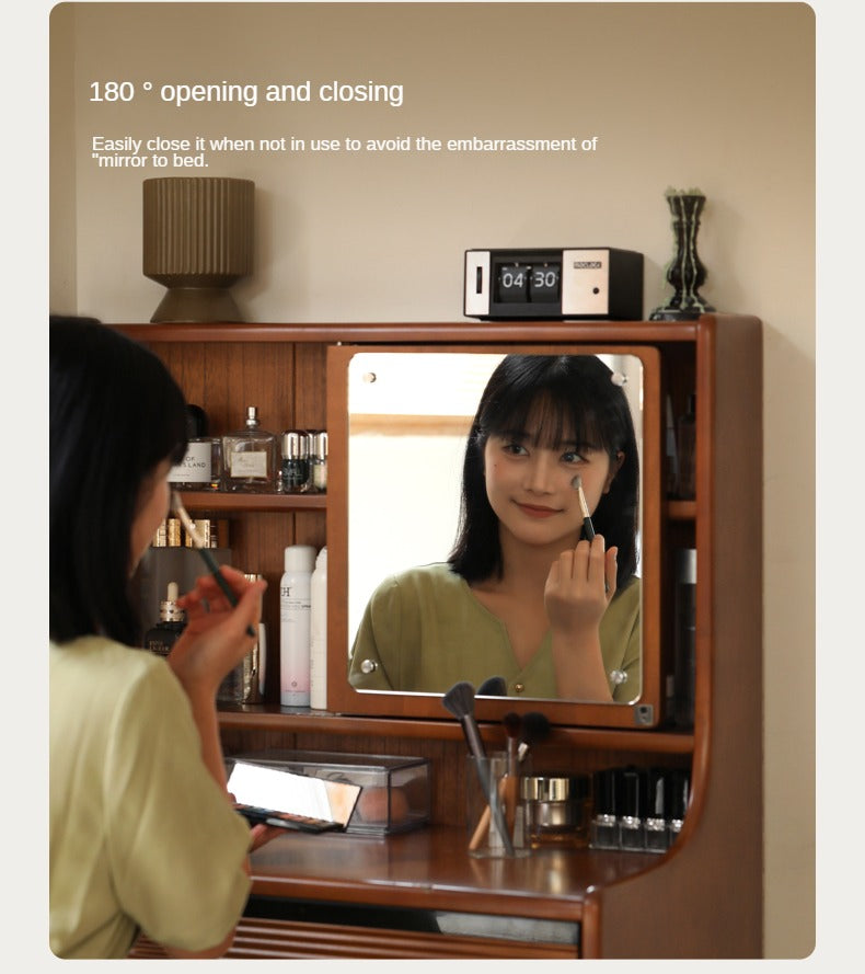 Poplar Solid Wood Retro Vanity Table.