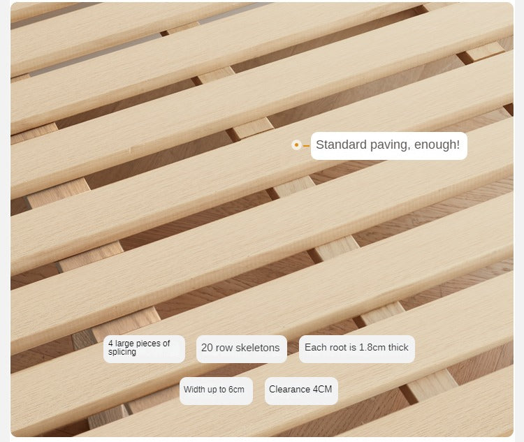 Fabric Cream Soft Minimalist Bed