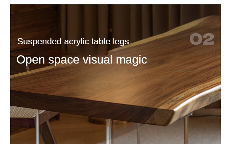 Black Walnut Solid Wood Natural Edge Large Top For Dining Table.
