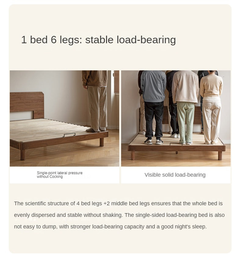 Oak, North American black walnut solid wood bed