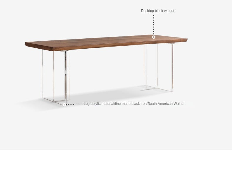 Black Walnut Solid Wood Natural Edge Large Board Dining Table