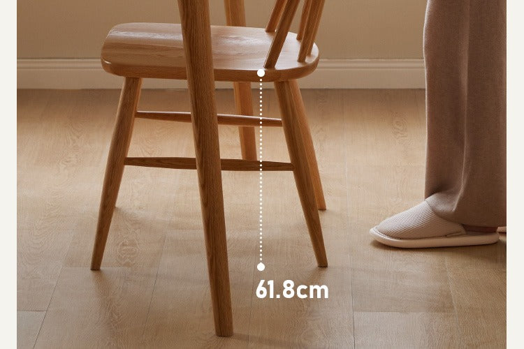 Set 4 pcs Oak Solid Wood Dining Armchair Leisure Chair