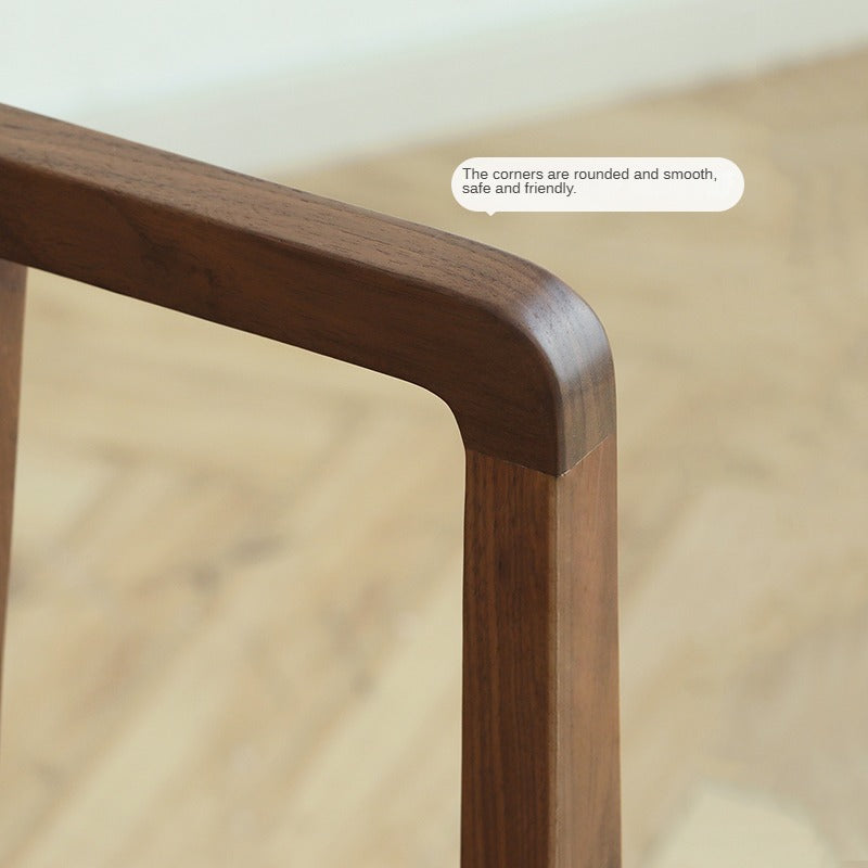 Black Walnut Solid Wood Dining Chair with Backrest 4pcs