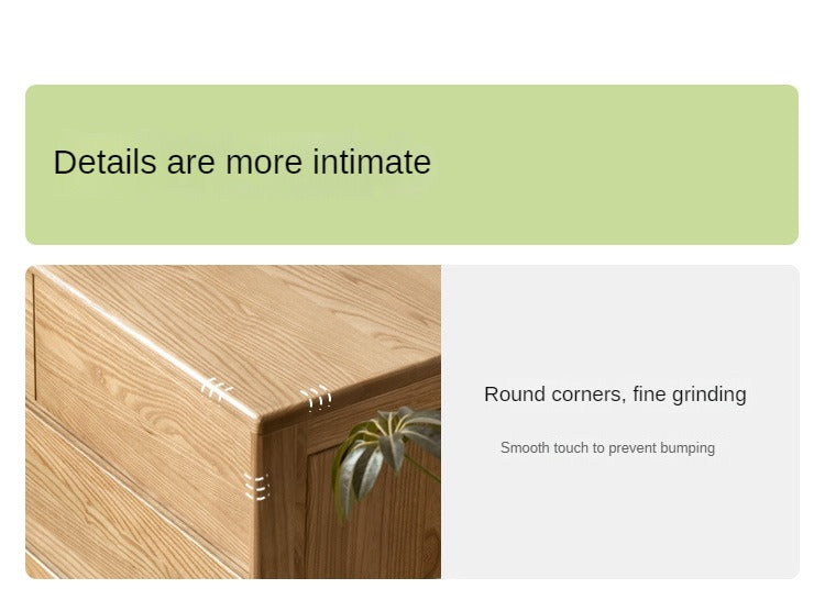 Ash Solid Wood Dresser, Drawer Storage Cabinet