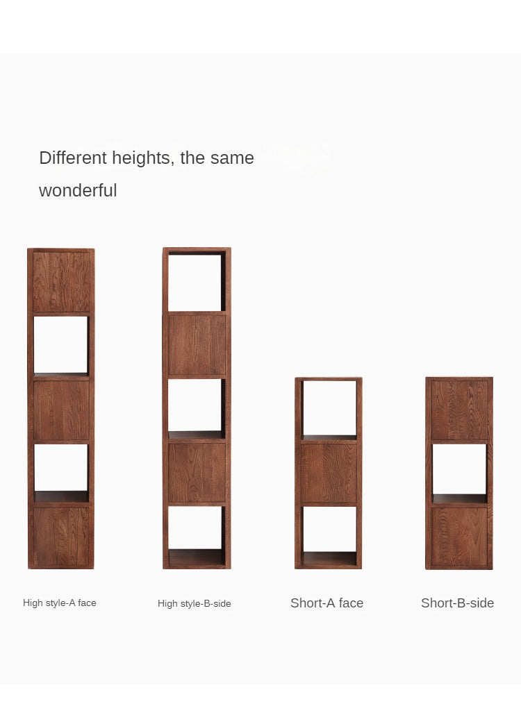 Oak, Ash Solid Wood Bookshelf Narrow Cabinet