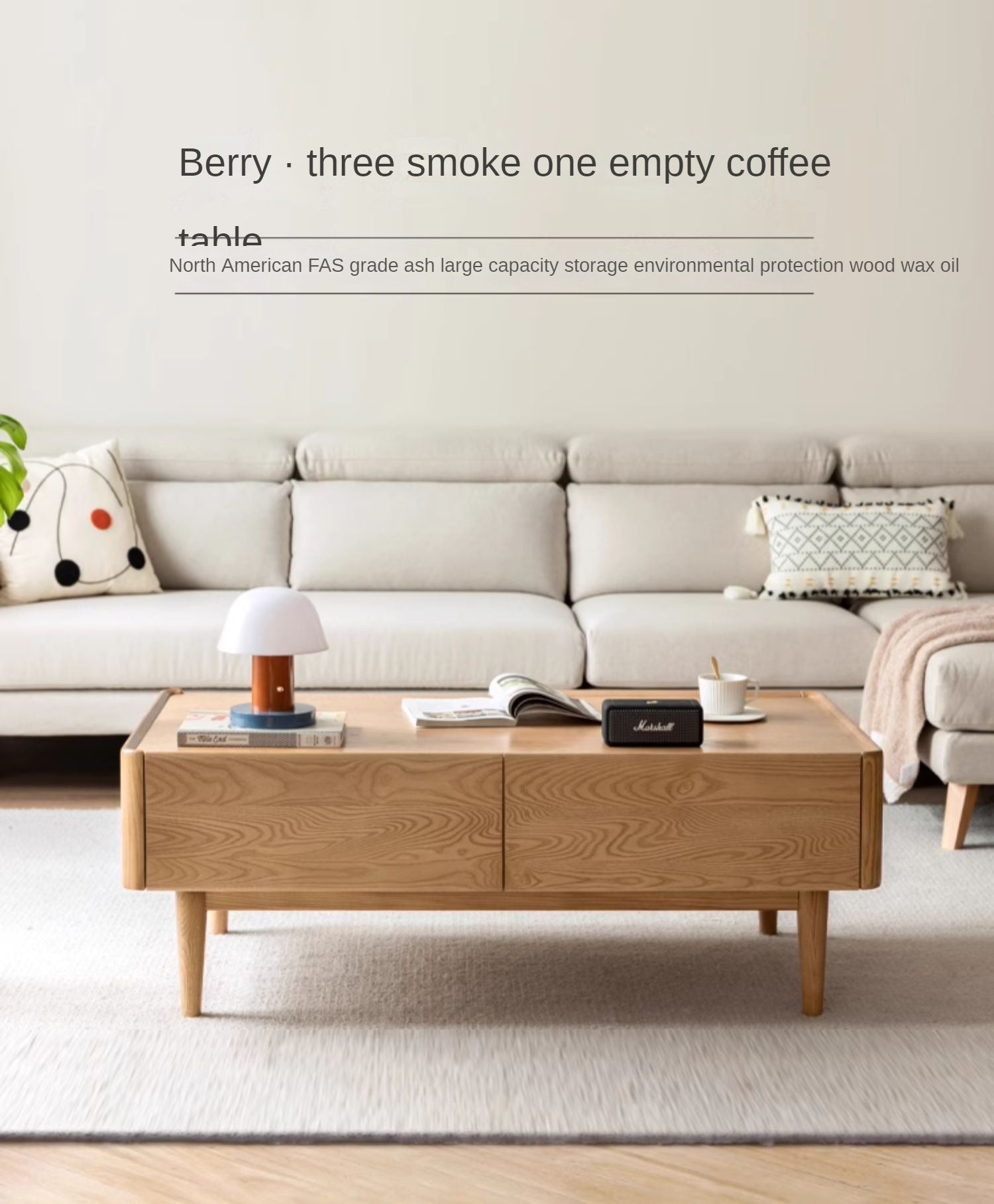 Ash Solid Wood Luxury Coffee Table