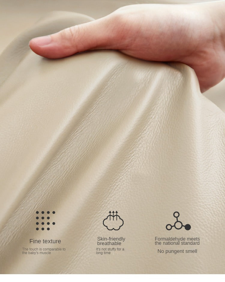 Genuine Leather Cream Suspended Bed