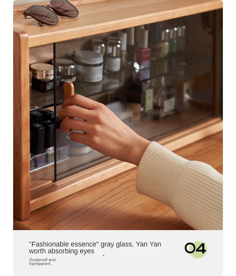 Cherry Solid Wood Retro Dressing Table.