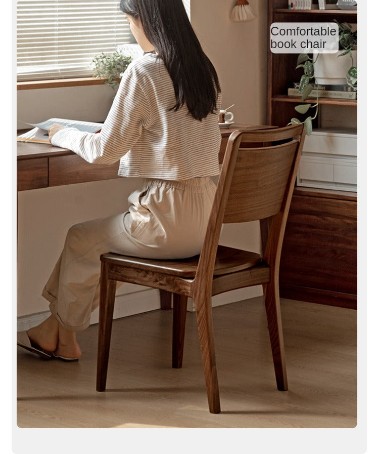 Set 4 pcs Black Walnut, White Ash, Ash, Oak, Sandalwood Solid Wood Dining Chair High Back