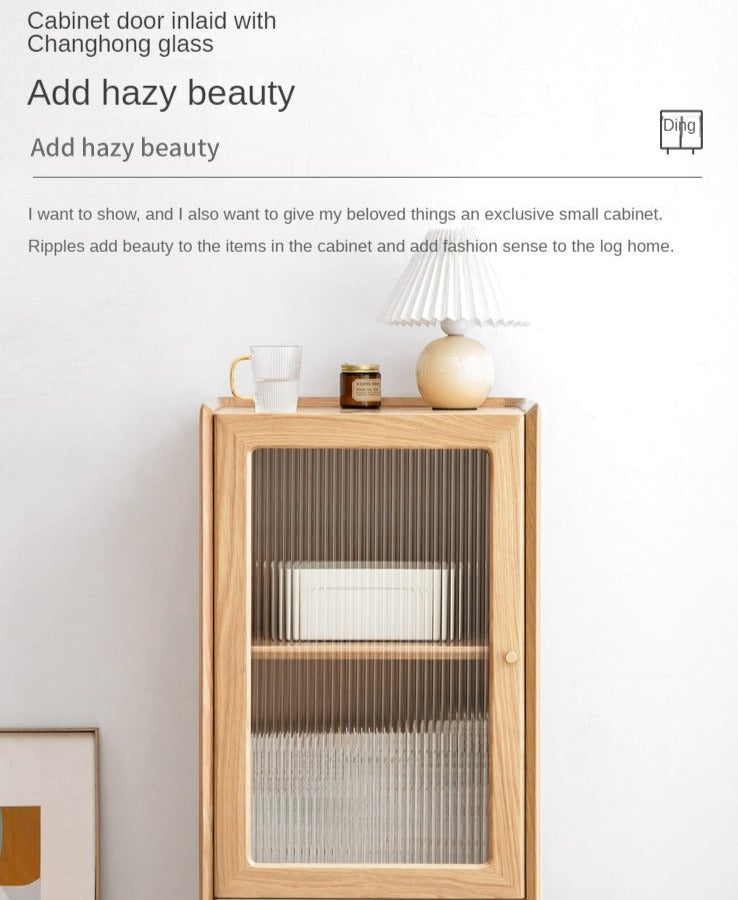 Ash Solid Wood Narrow Side Cabinet.