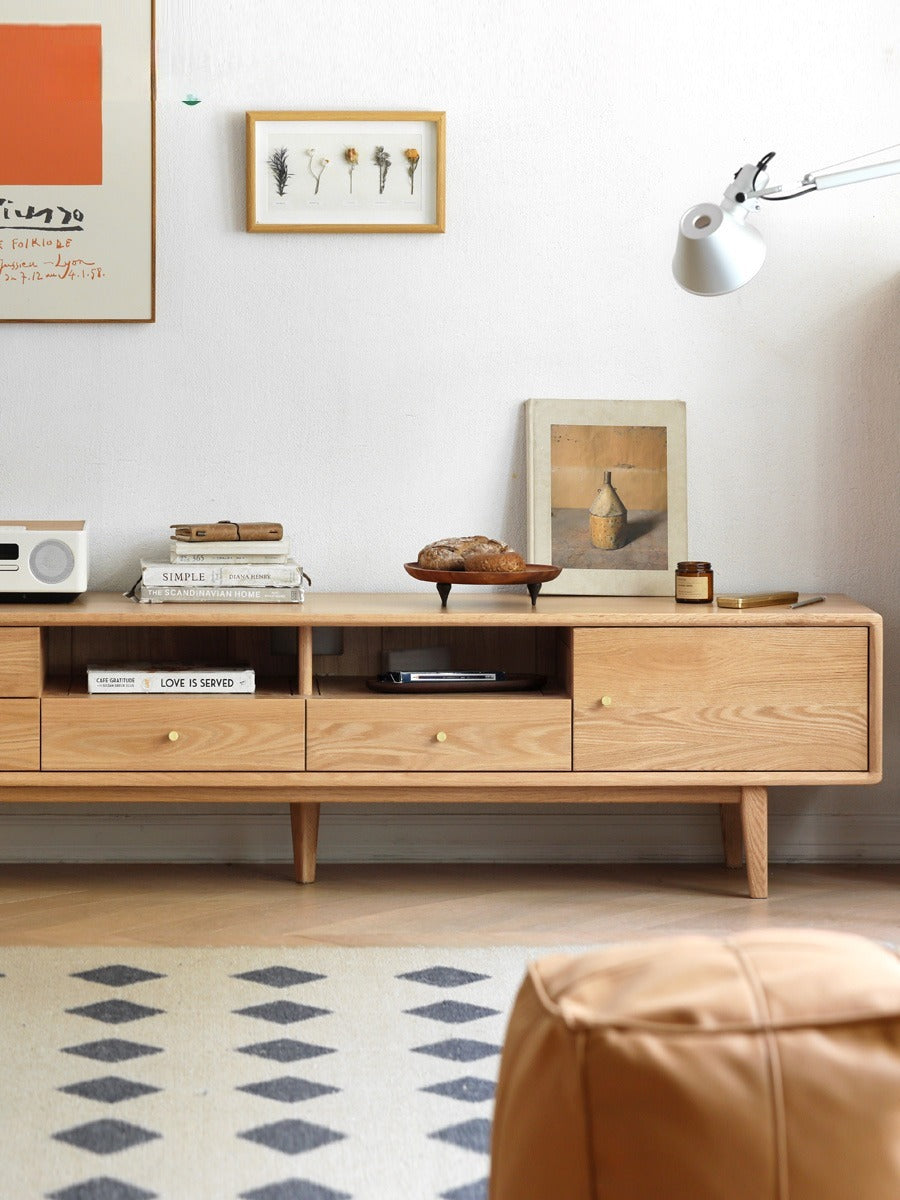 Oak Solid Wood TV Stand.