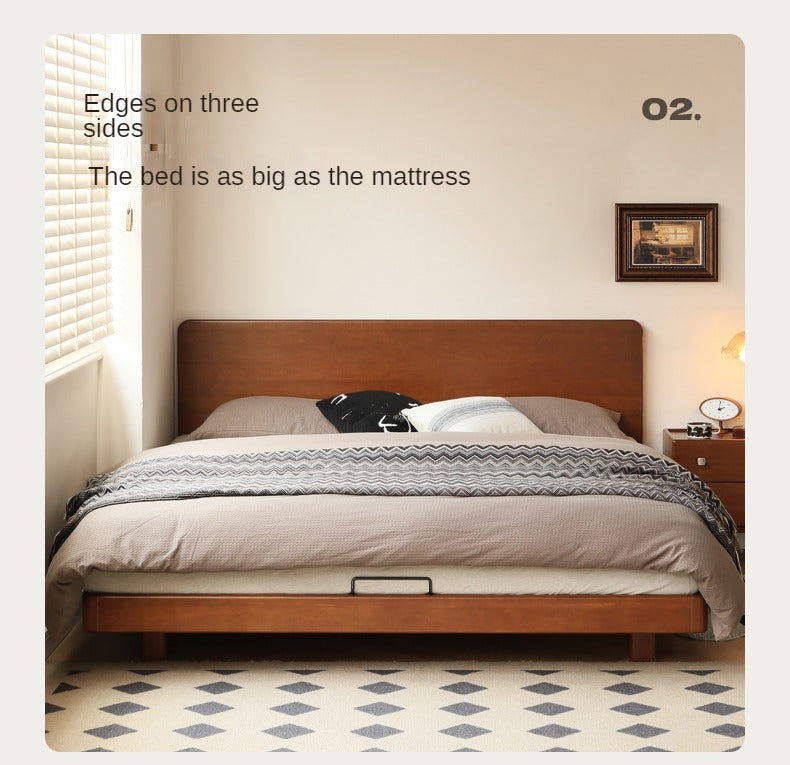 Poplar solid wood retro edge bed