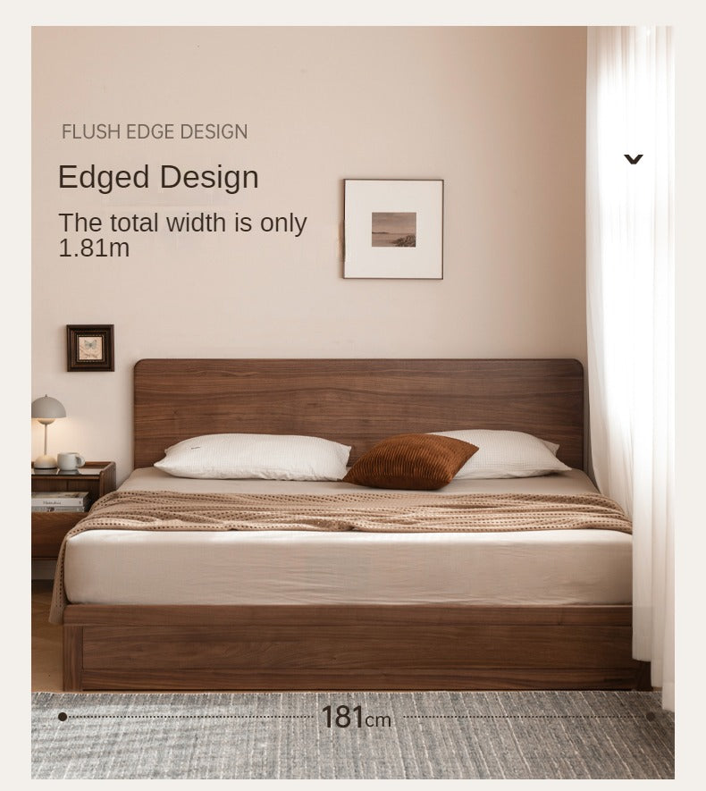 Black Walnut, Oak Solid Wood Bed Box Modern