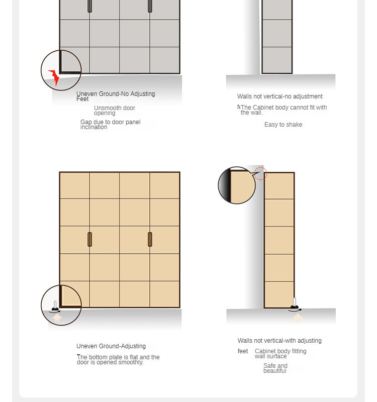Black Walnut Solid Wood Wardrobe Combination.