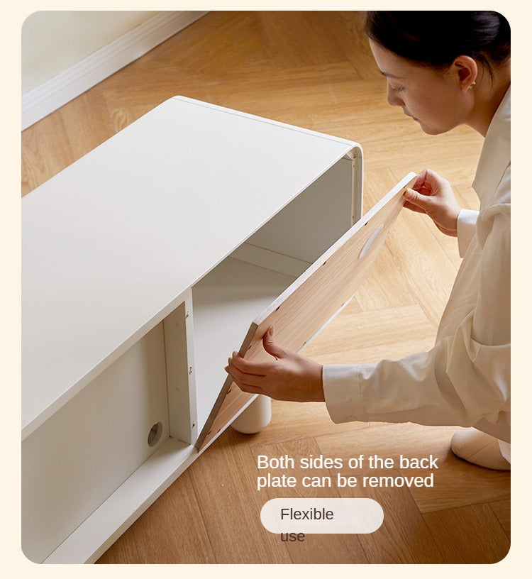 Rubber Solid wood French Cream Style TV Cabinet.