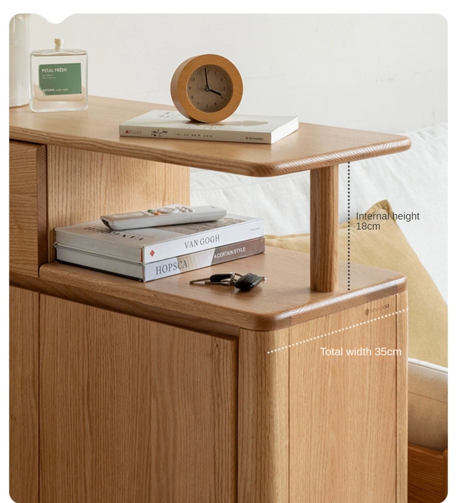 Oak, Rubberwood Solid Wood Partition Shoe Cabinet