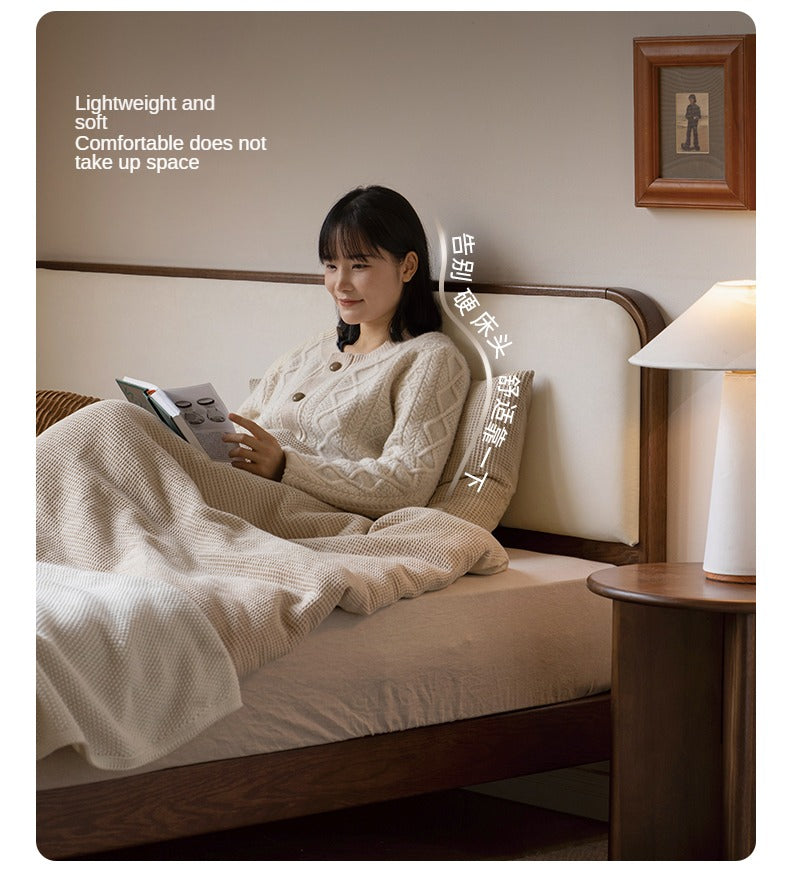 Rubber wood, Oak Solid Wood Bed Technology Fabric