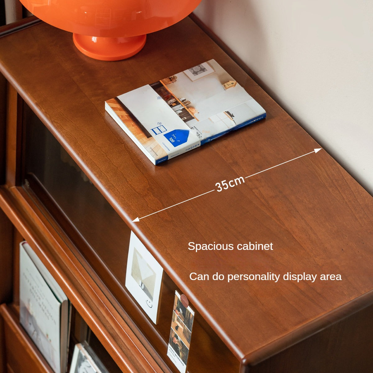 Poplar Solid Wood French Retro Side Cabinet