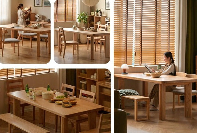 Oak Solid Wood Large Log Style Dining Table