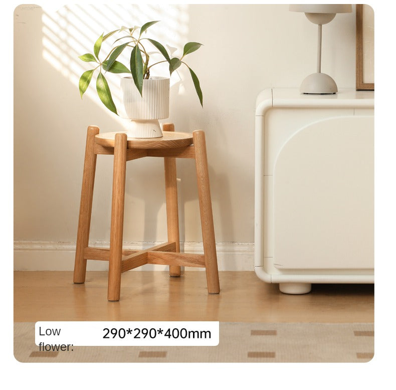 Oak Solid Wood Flower Rack Storage Rack