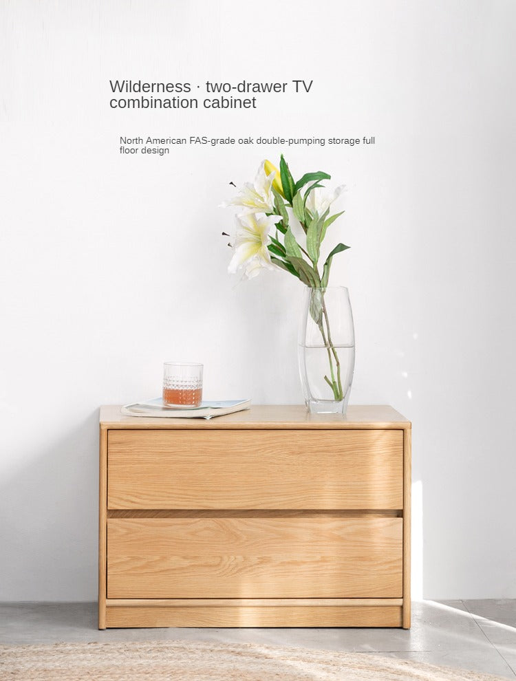 Oak Solid Wood TV Cabinet.