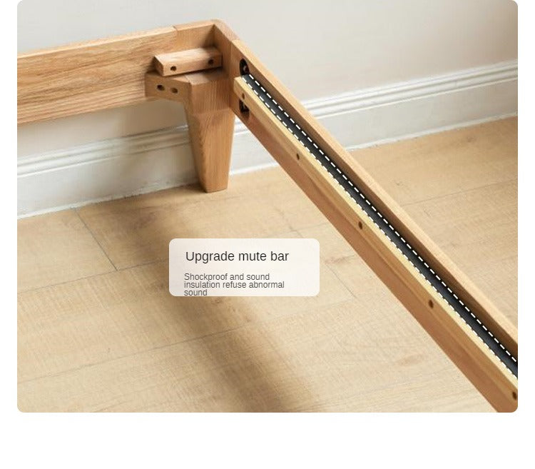 Oak, Ash Solid Wood Platform Bed, Headboard-Free Bed Modern Minimalist