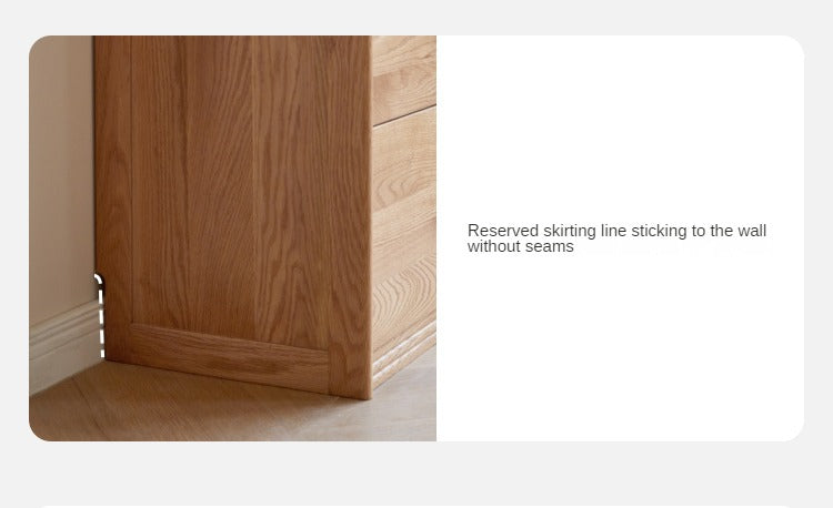 Oak Solid Wood Floor-To-Ceiling Combination Bookshelf, Glass Bookcase