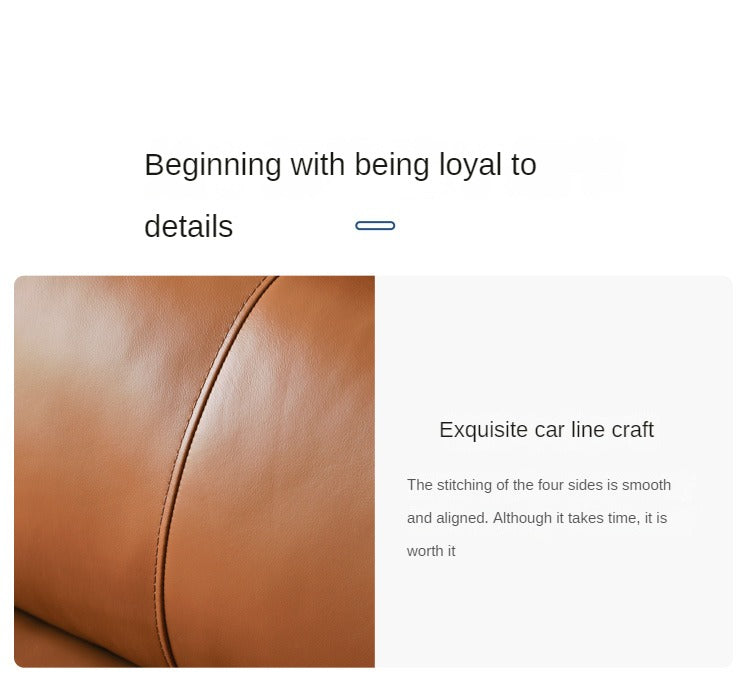 Genuine LeatherSofa, Light Luxury Top Layer Cowhide Italian Sofa.