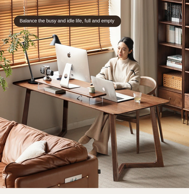 Black Walnut, Oak Solid Wood Rectangular Dining Table