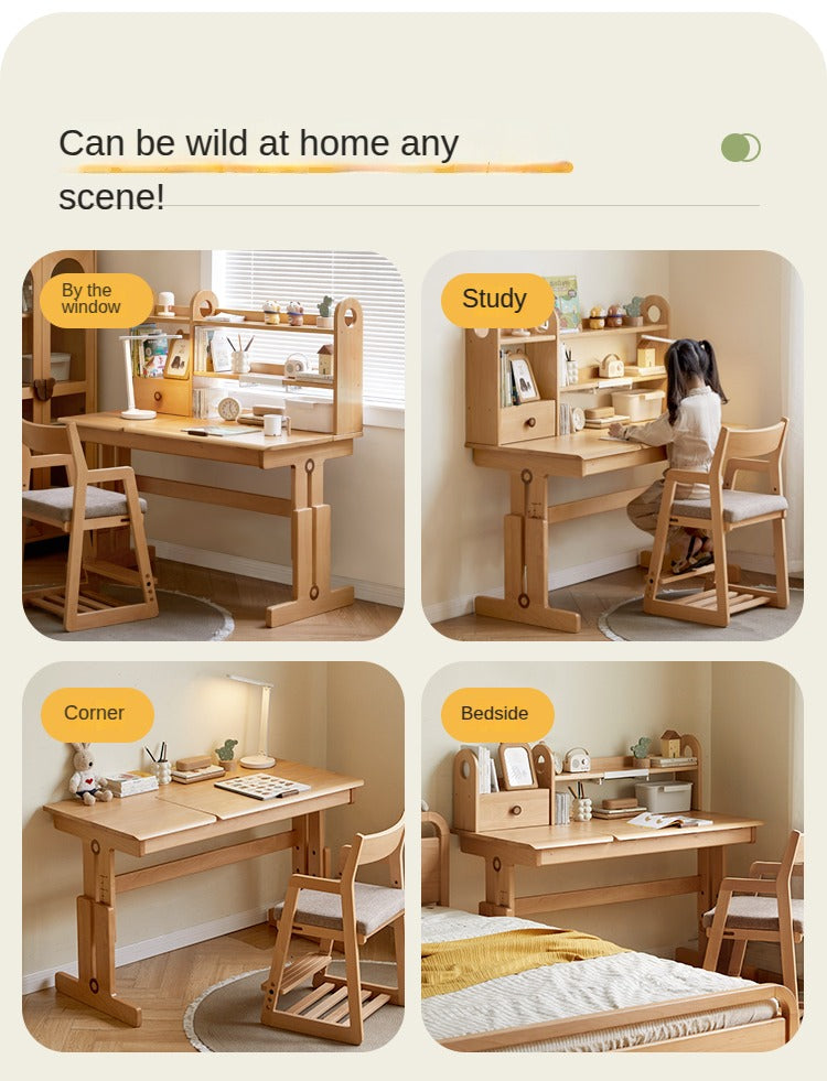 Beech Solid Wood Children's Study Table.