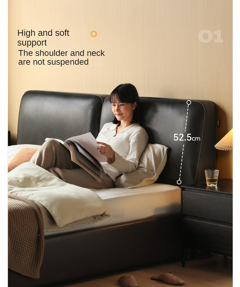 First Layer Of Yellow Cowhide Black Bed