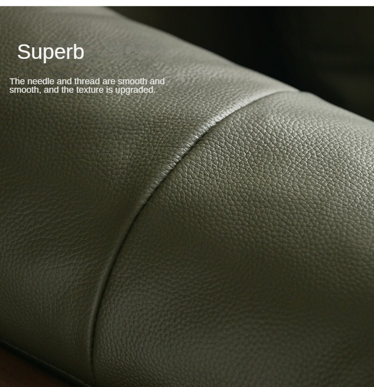 Black Walnut Solid Wood Leather Sofa Modern,