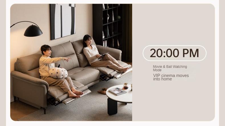 First Layer Leather Multifunctional Electric Telescopic Sofa.