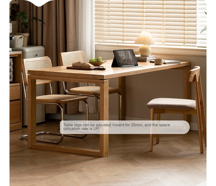 Beech, Oak Solid Wood Large Dining Table