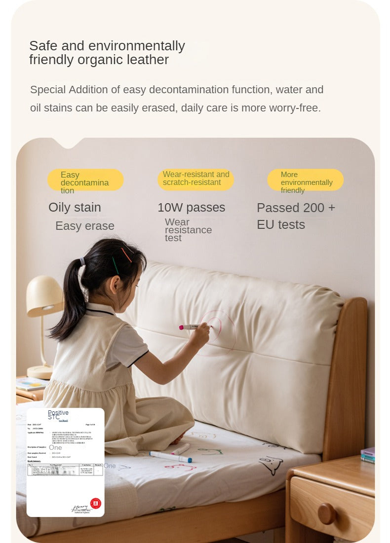 Cream style Organic Leather kid's Bed<