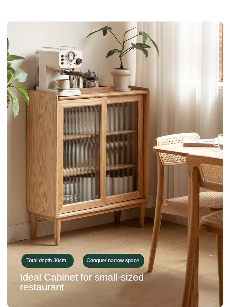 Oak Solid Wood Sideboard Slide Door